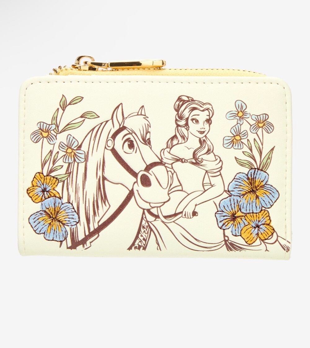 Disney Beauty and the Beast Belle & Philippe Floral Wallet Exclusive NWT